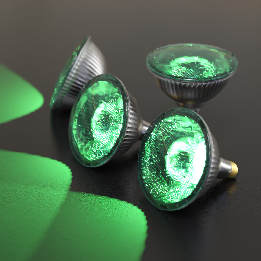 4PACK Outdoor 14W Green Color LED Par38 Flood Light Bulb E26 45 degree CRI>80 Hard glass body - 7Pandas USA Lighting Store