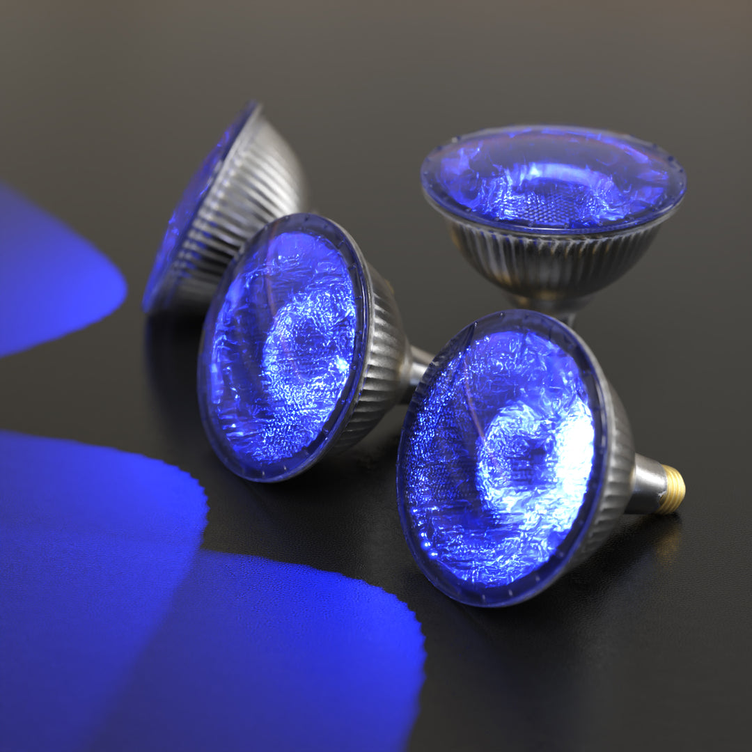 4PACK Outdoor 14W True Blue Color LED Par38 Flood Light Bulb E26 hard glass Garden decoration - 7Pandas USA Lighting Store