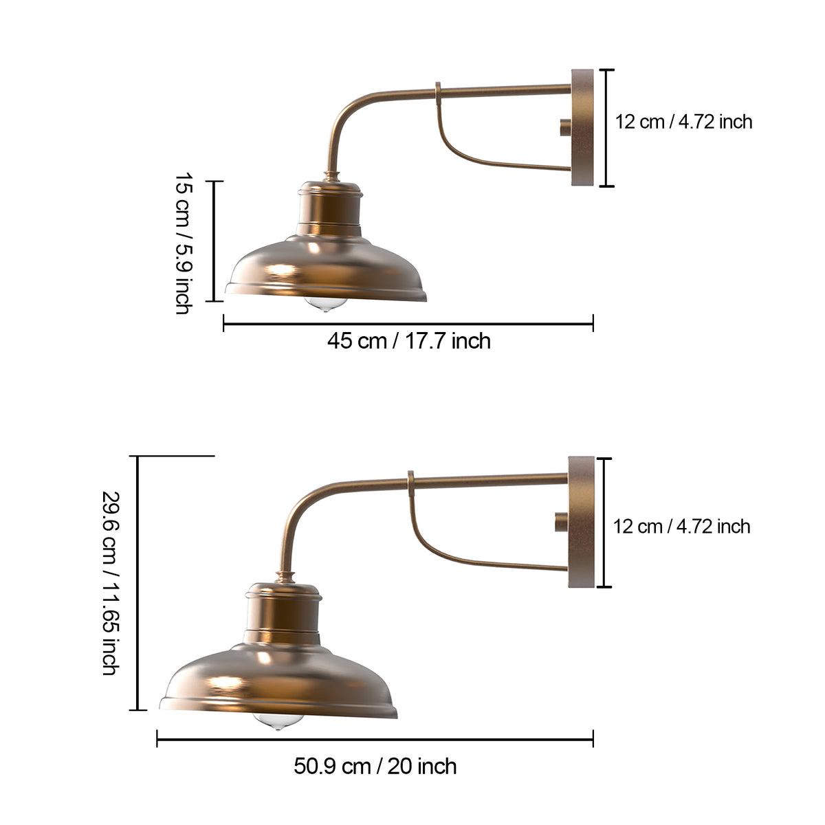 Florence Antique Style Solid Copper Outdoor Wall Light E26