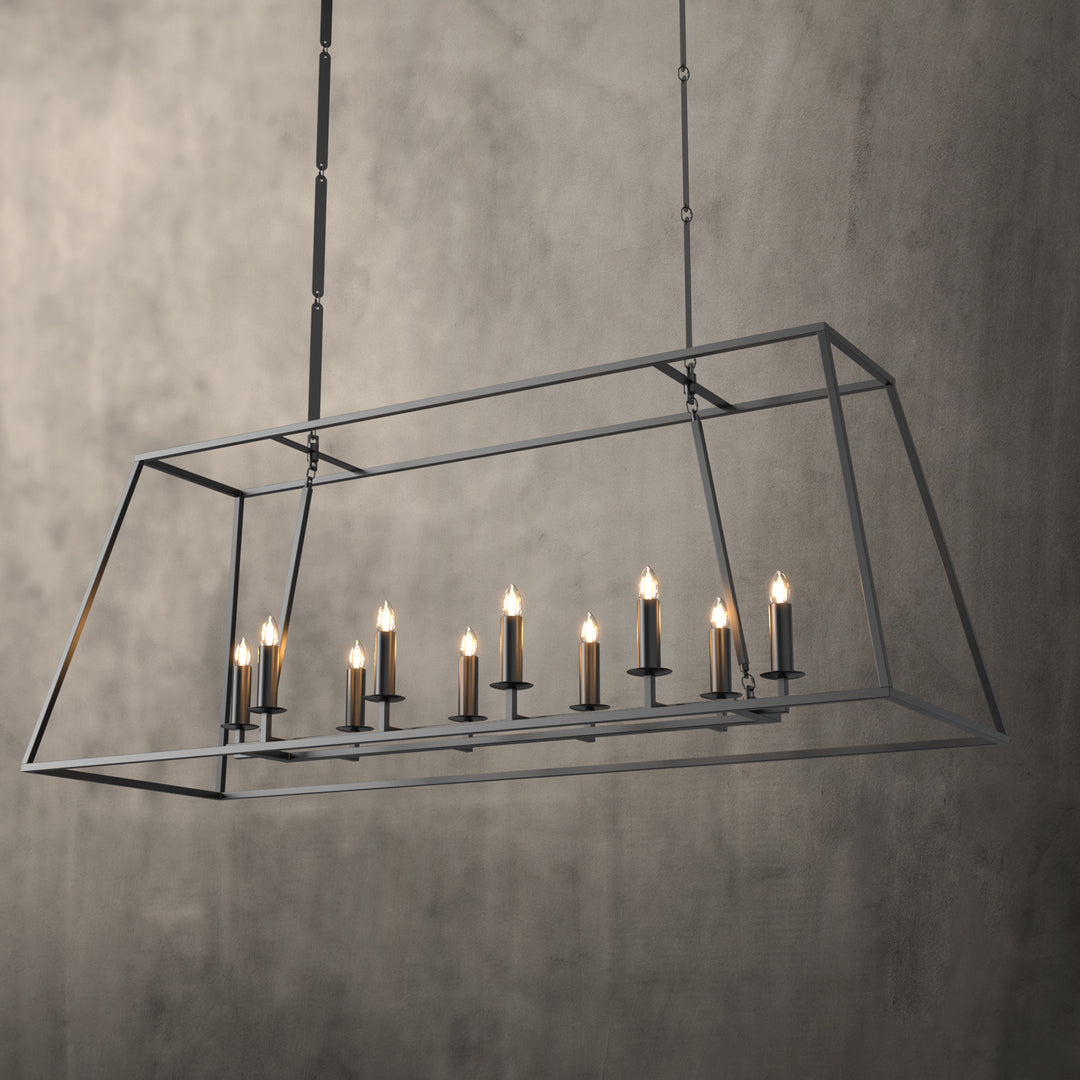 Nepoli 10-Lights Farmhouse Style Chandelier Adjustable Height Hanging Light for Kitchen Island Living Room - 7Pandas USA Lighting Store