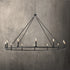 Maria 12-Lights 52" Round Farmhouse Style Chandelier Adjustable Height Hanging Light for Kitchen Island Living Room