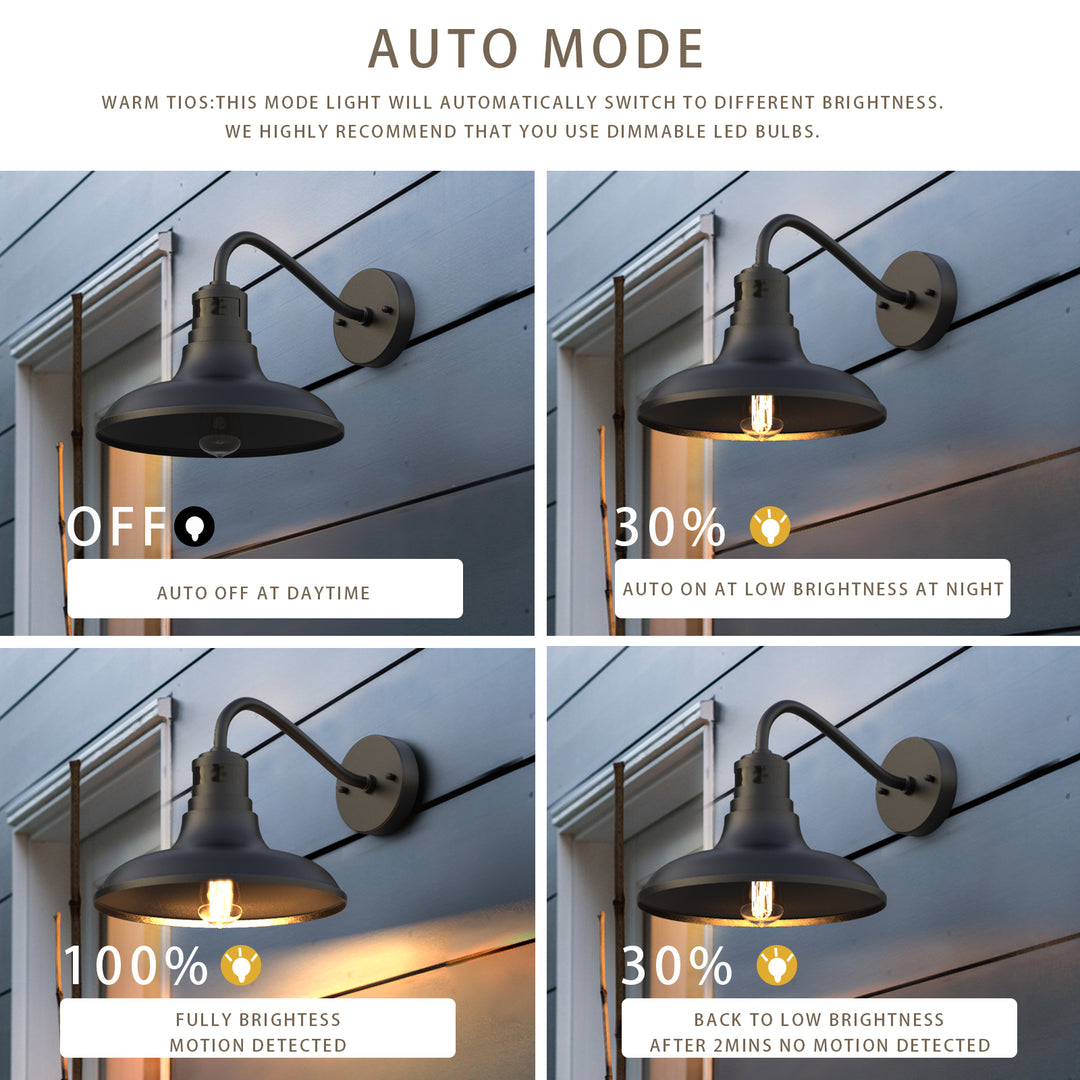 STELLA Motion Sensor Outdoor Exterior Wall Sconce Matt Black E26 IP44 2PACK - 7Pandas USA Lighting Store