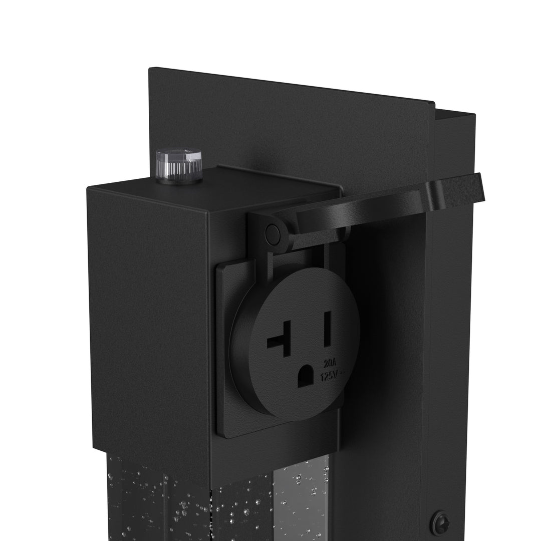 BURSON Dusk to Dawn LED Crystal Outdoor Lights Exterior Porch Lights with Outlet Light Sensor 13W 3000K Matt Black - 7Pandas USA Lighting Store