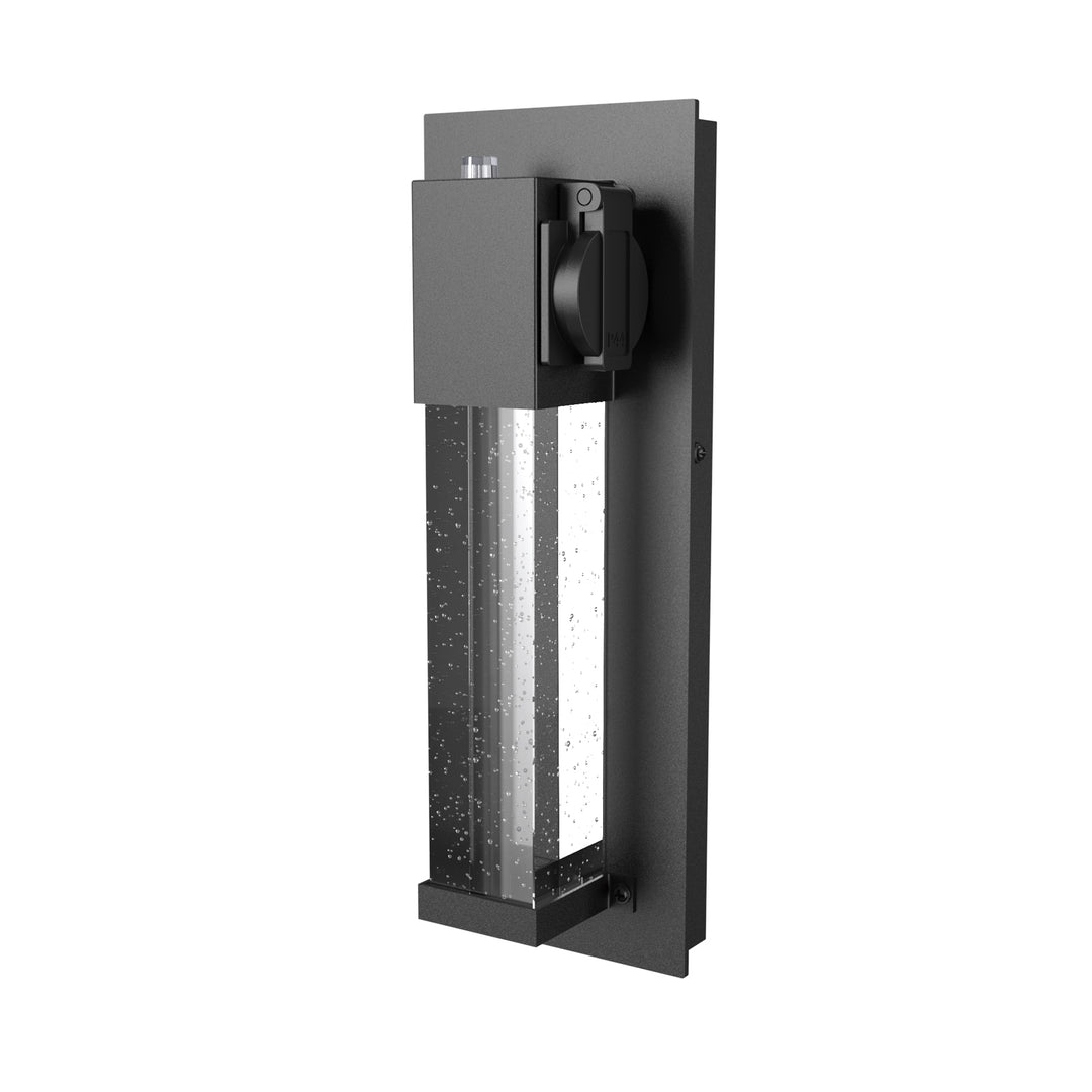 BURSON Dusk to Dawn LED Crystal Outdoor Lights Exterior Porch Lights with Outlet Light Sensor 13W 3000K Matt Black - 7Pandas USA Lighting Store