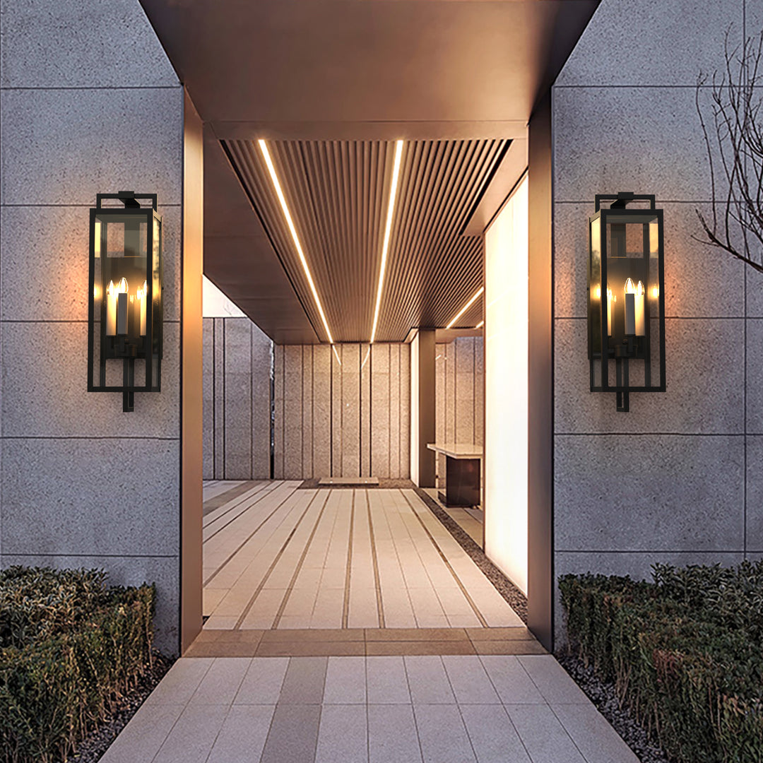 Antonio Upscale Modern IP44 Weather Proof Outdoor Wall Light Matt Black IP44 Medium Large - 7Pandas USA Lighting Store