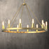 ALVA 12-Lights Wagon Wheel Round Farmhouse Chandelier Aged Brass E12 Base