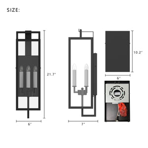 Antonio High End Modern IP44 Weather Proof Outdoor Wall Light Matt Black IP44 3*E12 - 7Pandas USA Lighting Store
