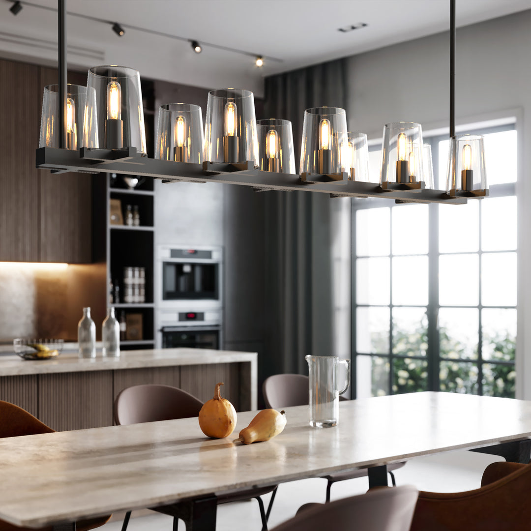 CANOVA 10-Lights Elegant Modern Style Rectangle Dining Room Crystal Chandeliers - 7Pandas USA Lighting Store