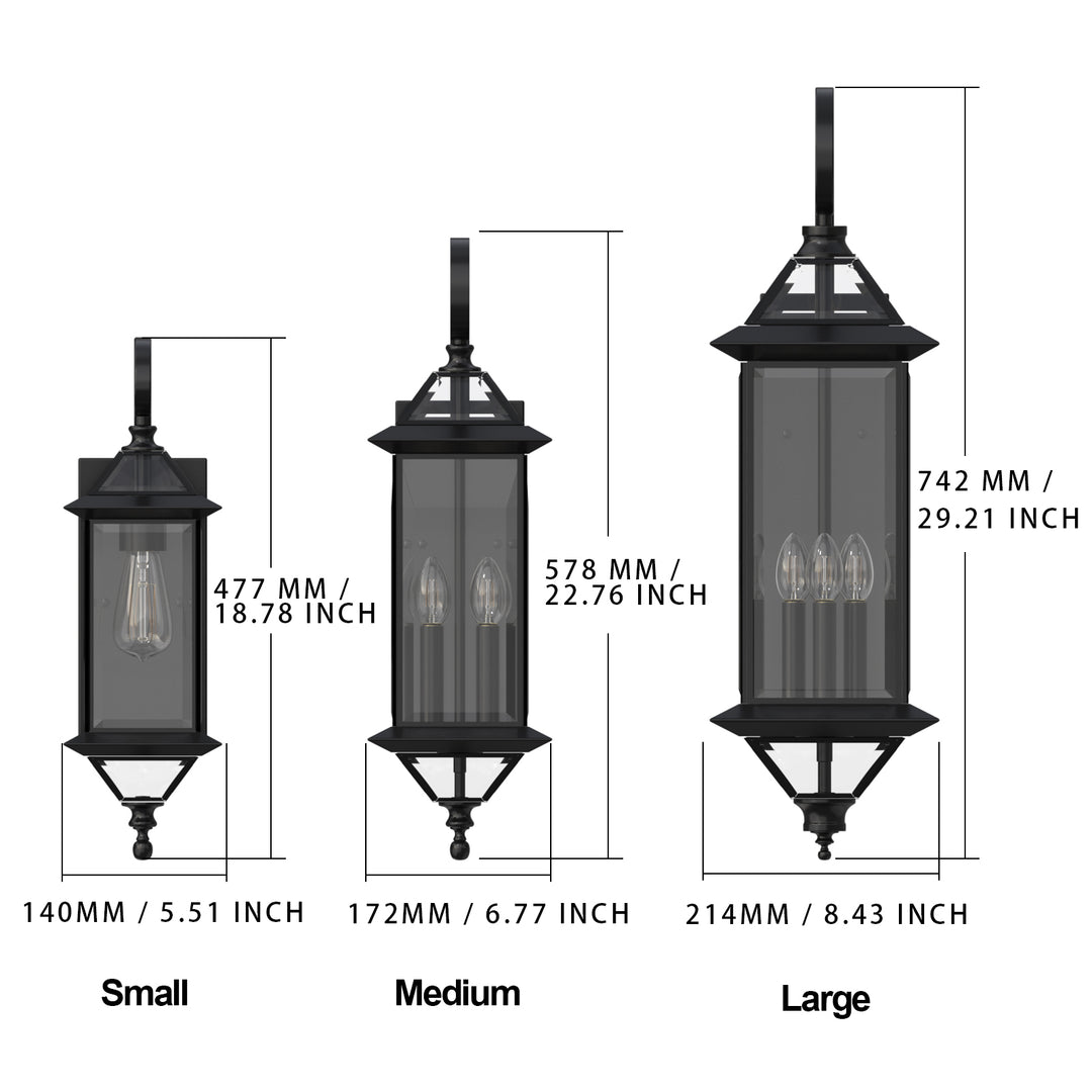 Grande Modern Style Outdoor Exterior Wall Light IP44 Weather Proof - 7Pandas USA Lighting Store