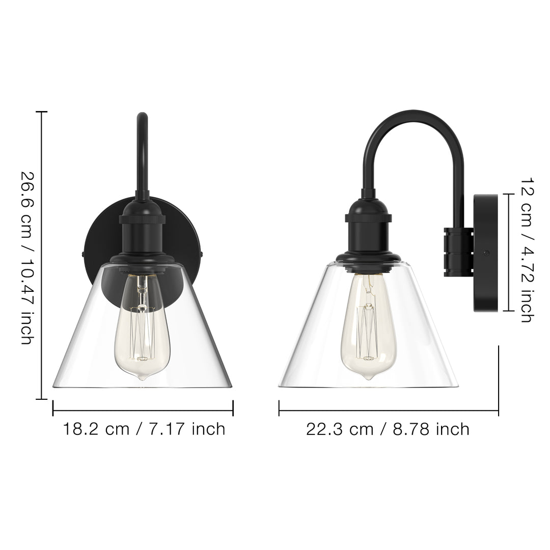 PENY Modern Wall Sconces lighting Fixture with Clear Glass Shade for Bathroom Vanity Light - 7Pandas USA Lighting Store