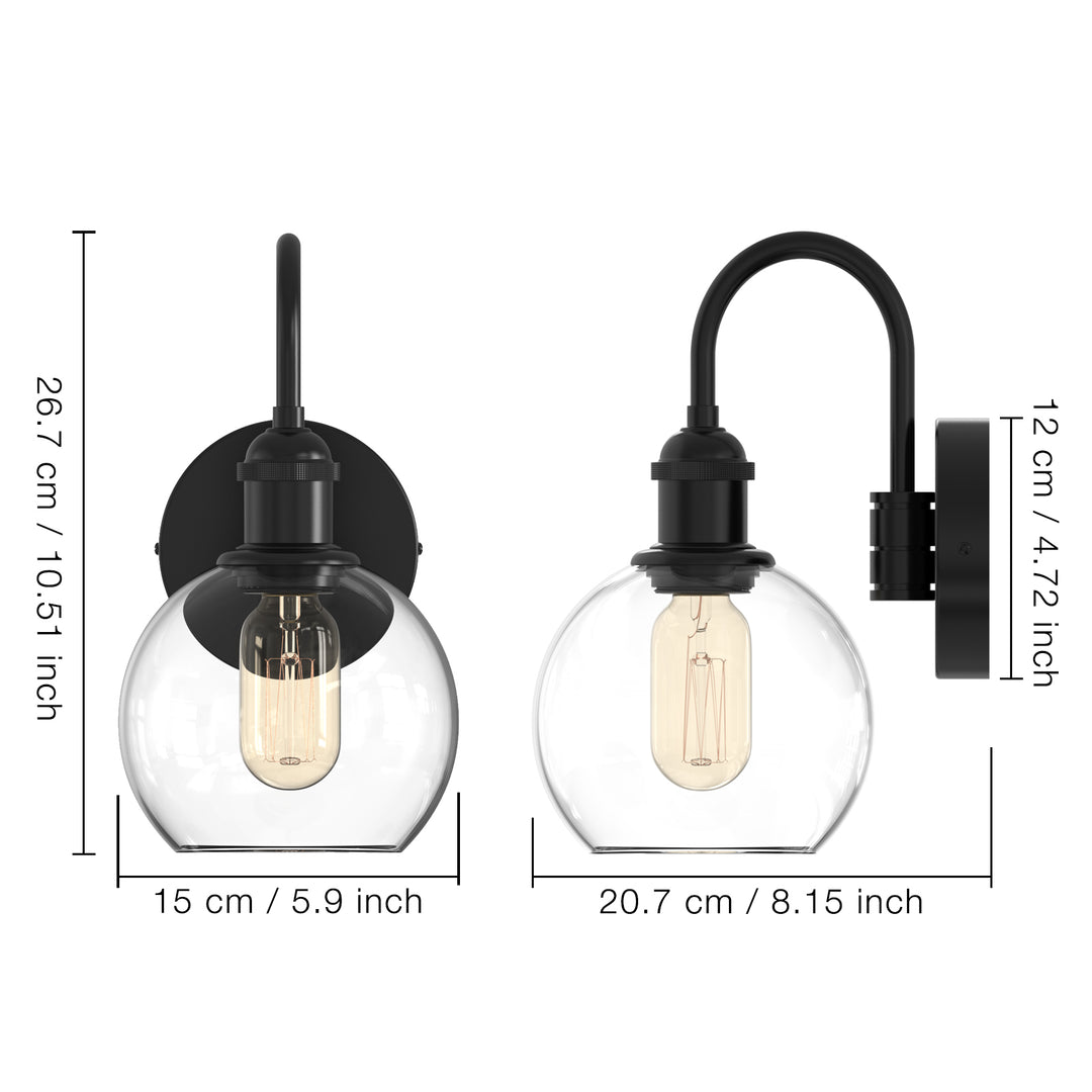 OCULUS Modern Wall Sconces lighting Fixture with Clear Glass Shade for Bathroom Vanity Light - 7Pandas USA Lighting Store