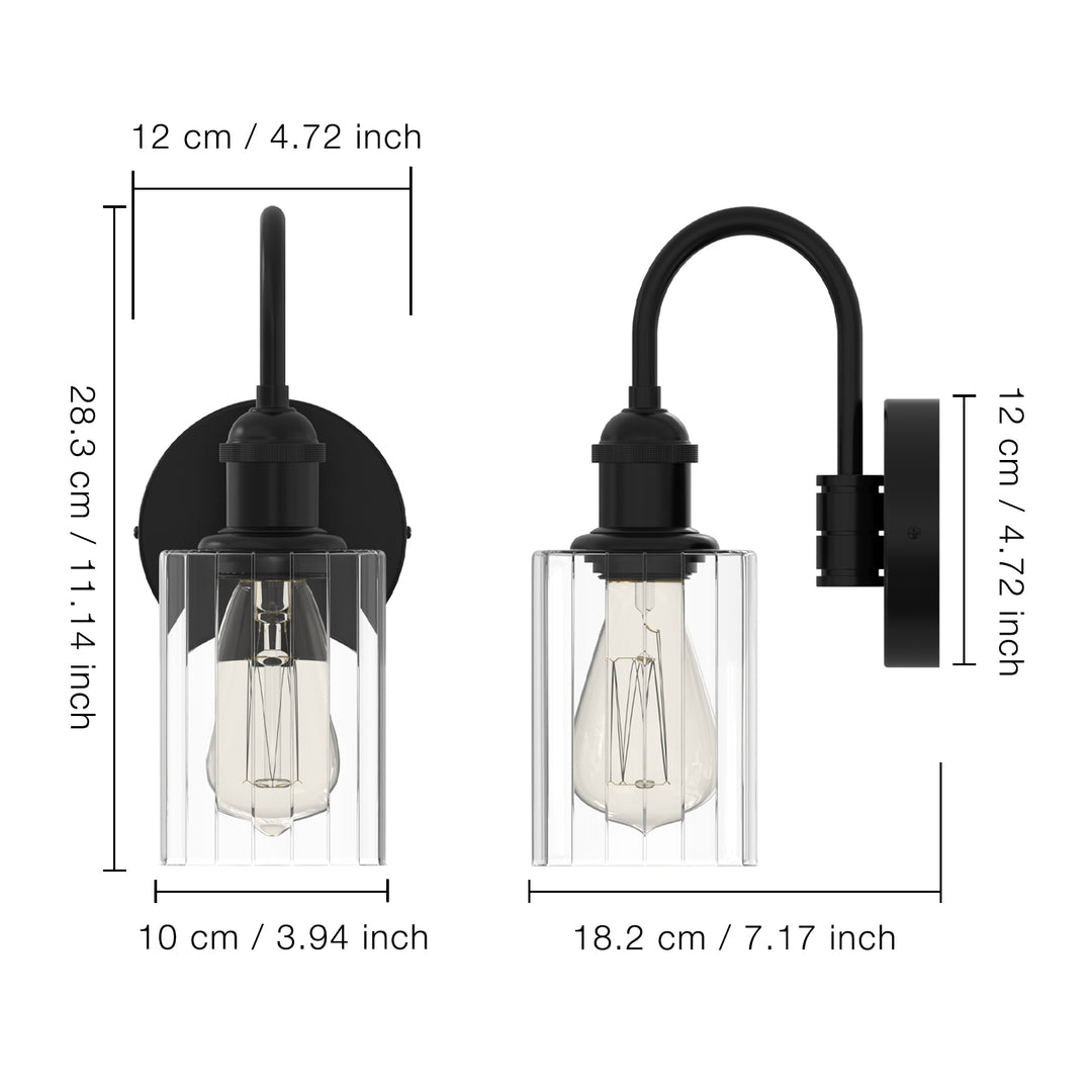 OMNI Modern Wall Sconces Lighting Fixture with Clear Glass Shade for Bathroom Vanity Light - 7Pandas USA Lighting Store