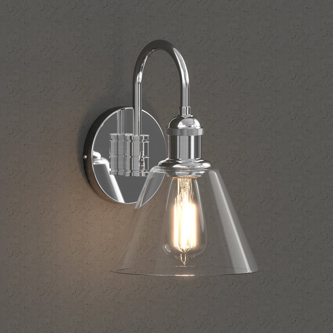 PENY Modern Wall Sconces lighting Fixture with Clear Glass Shade for Bathroom Vanity Light - 7Pandas USA Lighting Store