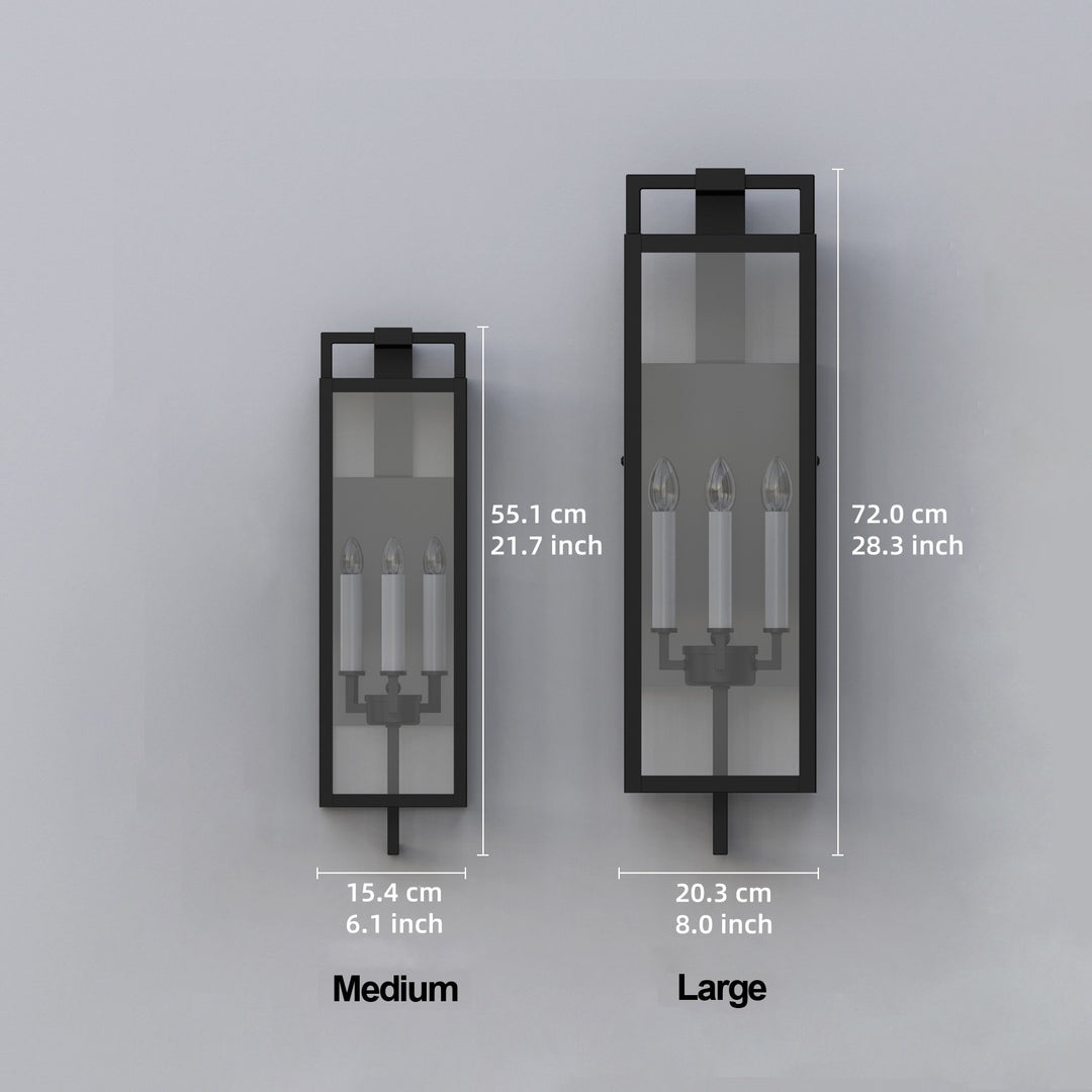 Antonio Upscale Modern IP44 Weather Proof Outdoor Wall Light Matt Black IP44 Medium Large - 7Pandas USA Lighting Store