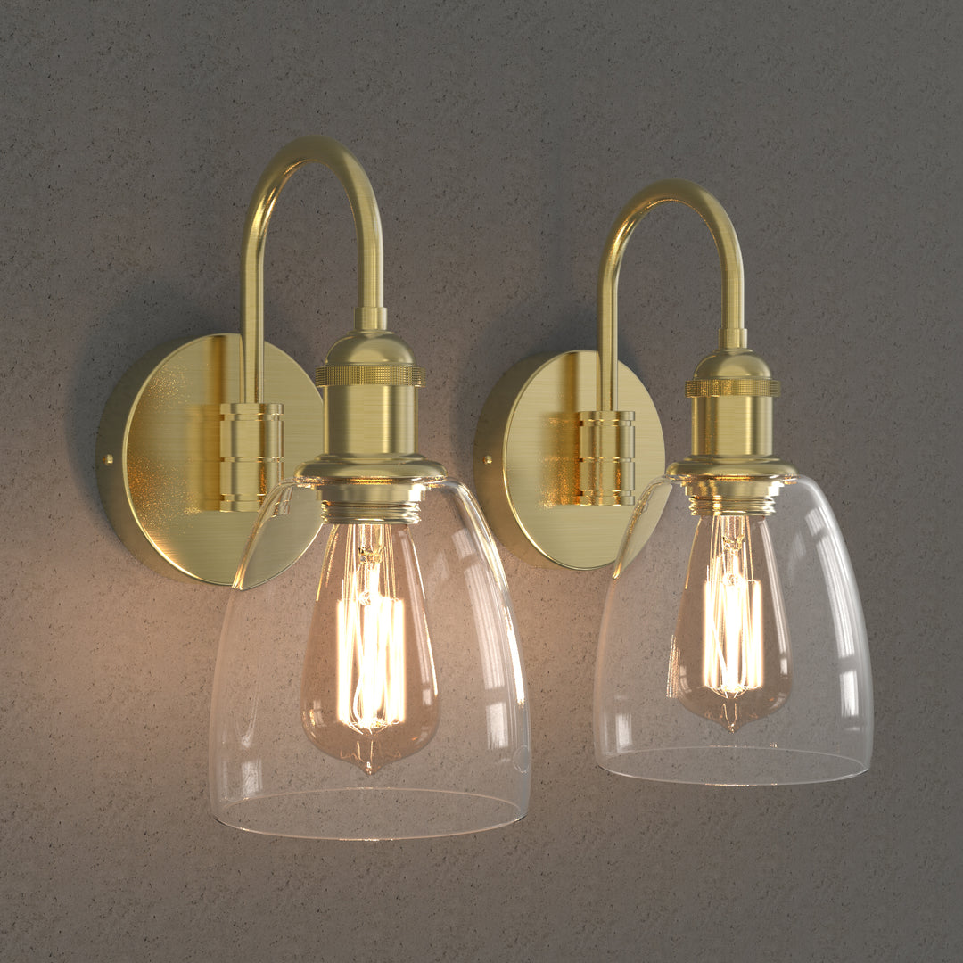 WINER Modern Wall Sconces lighting Fixture with Clear Glass Shade for Bathroom Vanity Light - 7Pandas USA Lighting Store