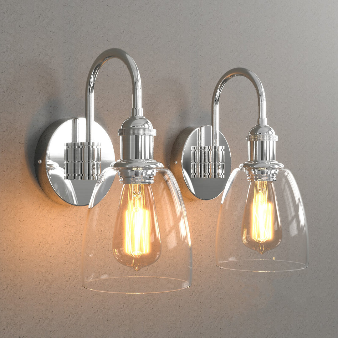 WINER Modern Wall Sconces lighting Fixture with Clear Glass Shade for Bathroom Vanity Light - 7Pandas USA Lighting Store