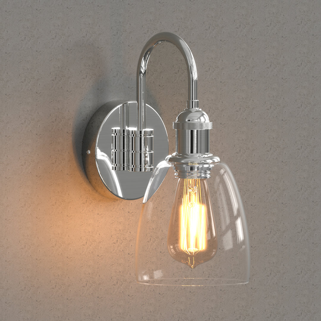 WINER Modern Wall Sconces lighting Fixture with Clear Glass Shade for Bathroom Vanity Light - 7Pandas USA Lighting Store