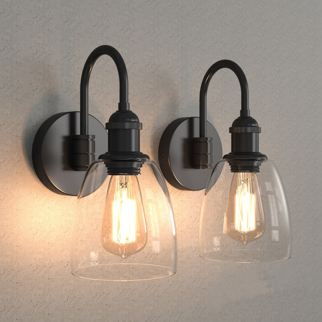 WINER Modern Wall Sconces lighting Fixture with Clear Glass Shade for Bathroom Vanity Light - 7Pandas USA Lighting Store