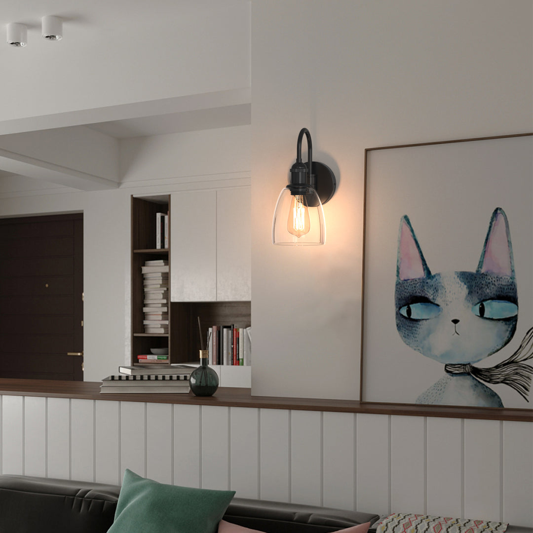 WINER Modern Wall Sconces lighting Fixture with Clear Glass Shade for Bathroom Vanity Light - 7Pandas USA Lighting Store