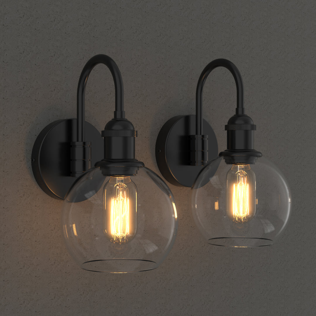 OCULUS Modern Wall Sconces lighting Fixture with Clear Glass Shade for Bathroom Vanity Light - 7Pandas USA Lighting Store