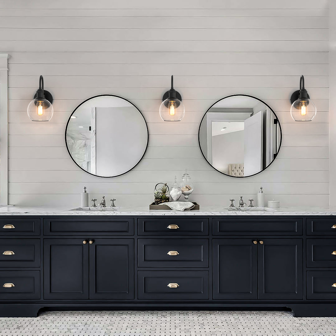 OCULUS Modern Wall Sconces lighting Fixture with Clear Glass Shade for Bathroom Vanity Light - 7Pandas USA Lighting Store