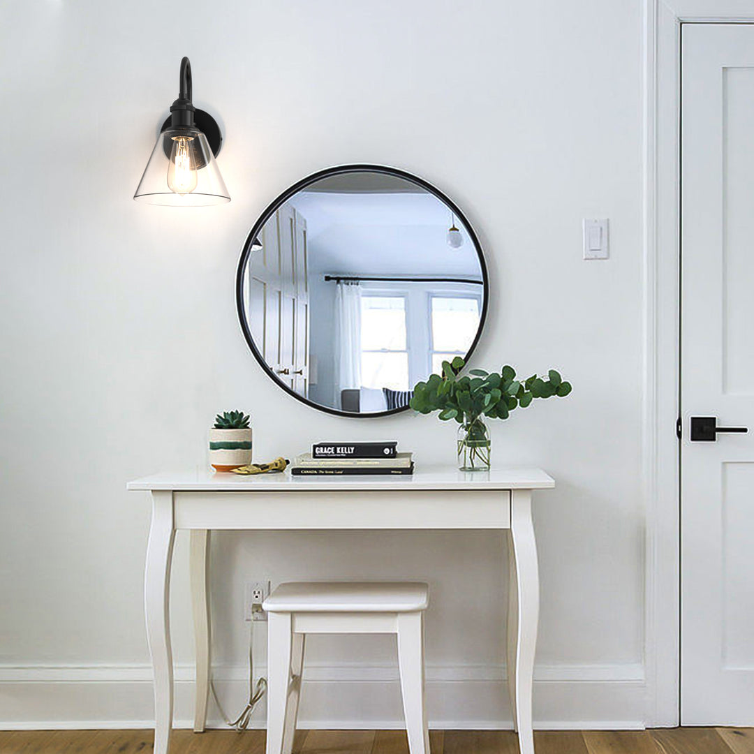 PENY Modern Wall Sconces lighting Fixture with Clear Glass Shade for Bathroom Vanity Light - 7Pandas USA Lighting Store