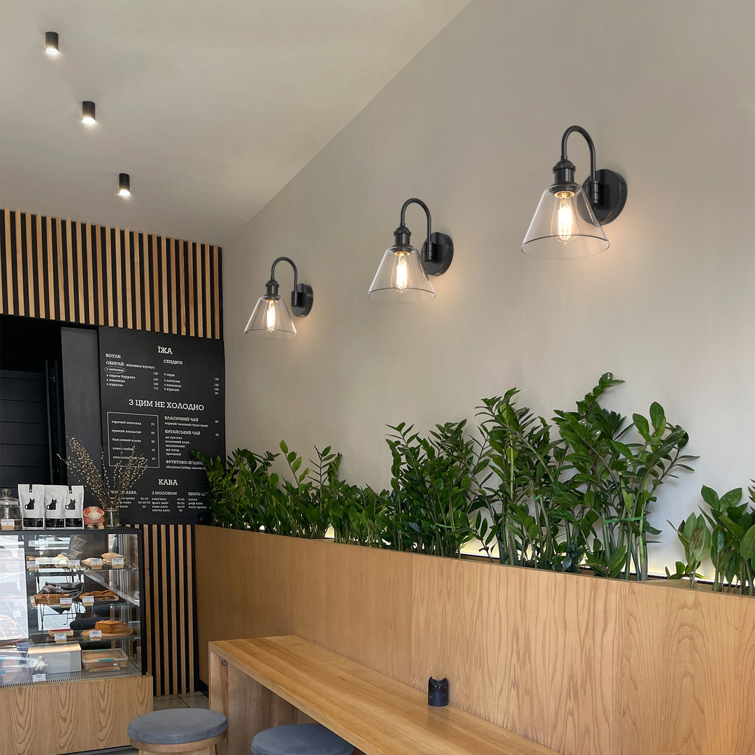 PENY Modern Wall Sconces lighting Fixture with Clear Glass Shade for Bathroom Vanity Light - 7Pandas USA Lighting Store