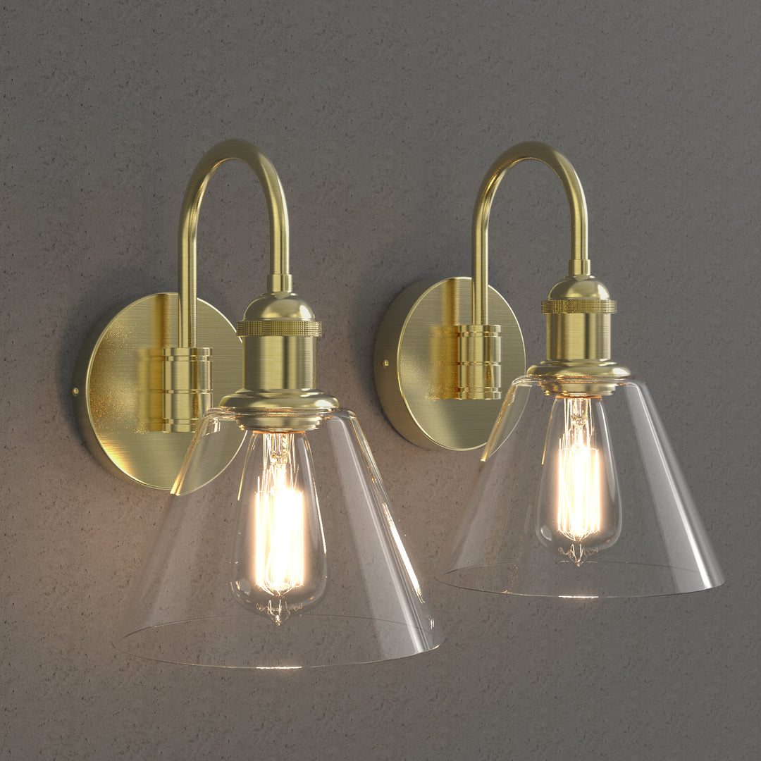 PENY Modern Wall Sconces lighting Fixture with Clear Glass Shade for Bathroom Vanity Light - 7Pandas USA Lighting Store