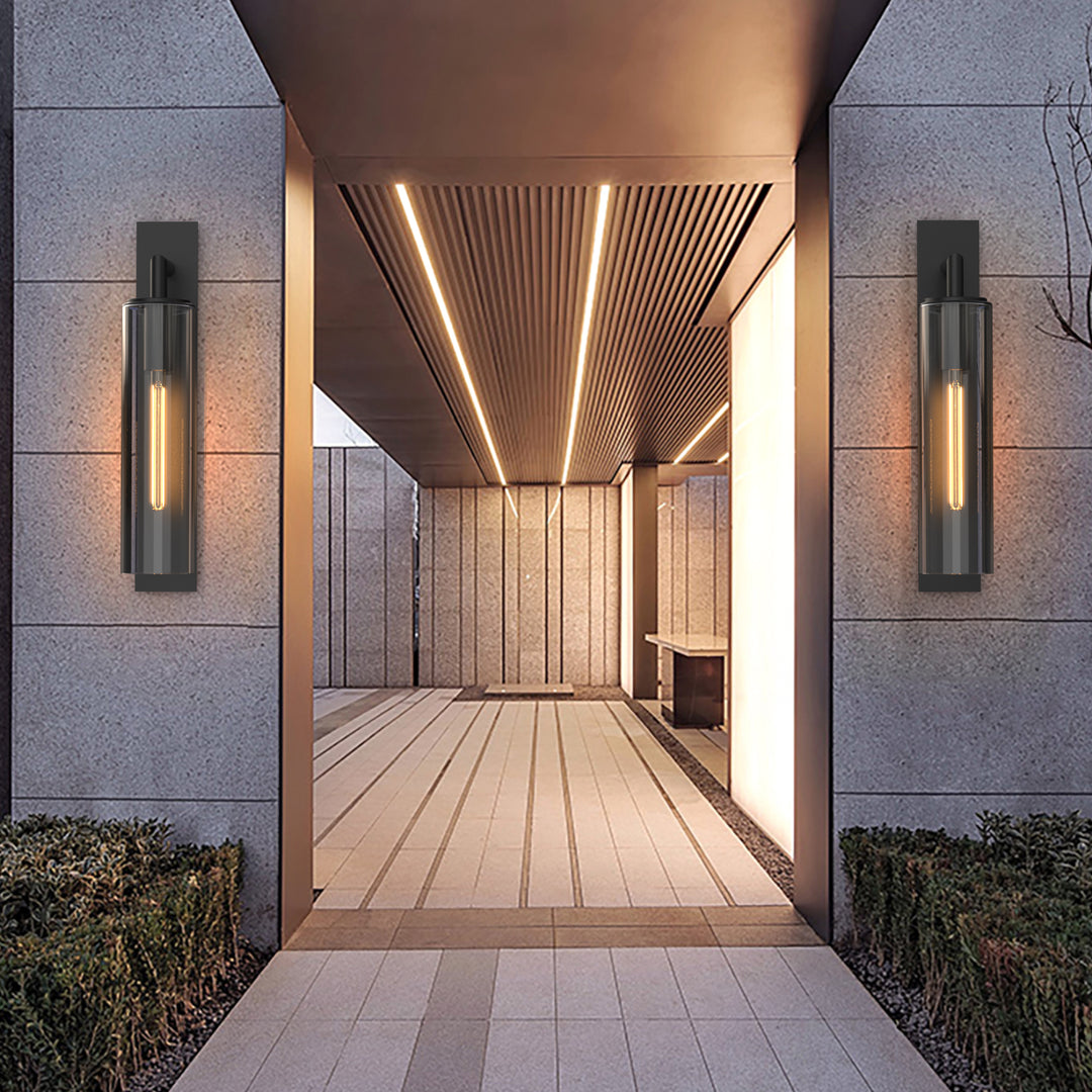 Gloria Large Modern Stylish Outdoor Exterior Wall Light Matt Black IP44 - 7Pandas USA Lighting Store