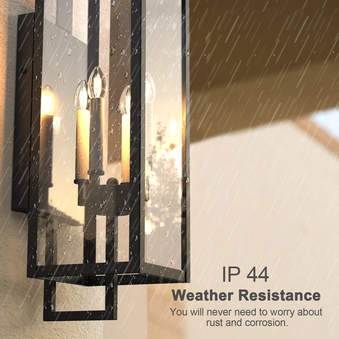 Antonio Upscale Modern IP44 Weather Proof Outdoor Wall Light Matt Black IP44 Medium Large - 7Pandas USA Lighting Store