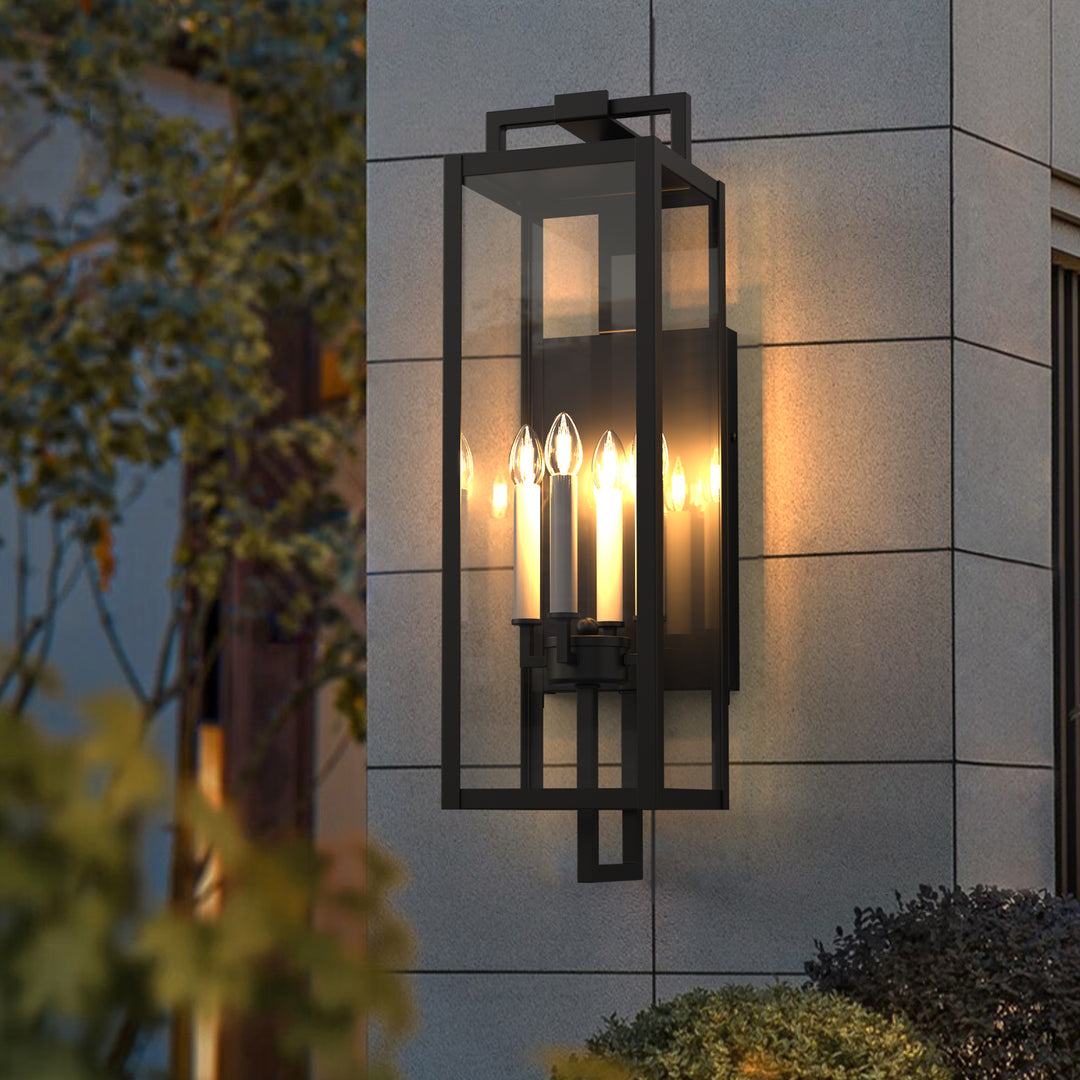Antonio Upscale Modern IP44 Weather Proof Outdoor Wall Light Matt Black IP44 Medium Large - 7Pandas USA Lighting Store