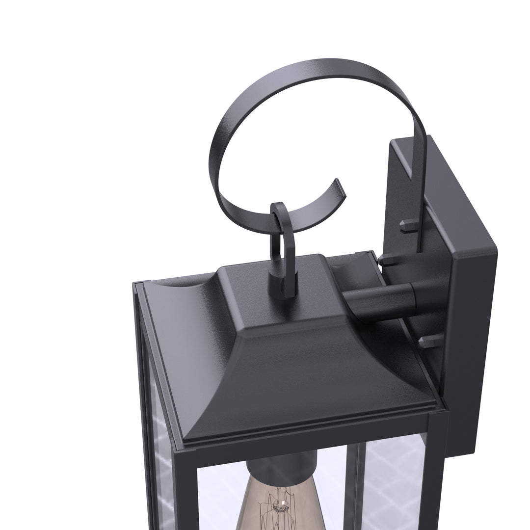 RITZ Motion Sensor Outdoor Exterior Wall Sconce Glass Matt Black E26 IP44 - 7Pandas USA Lighting Store