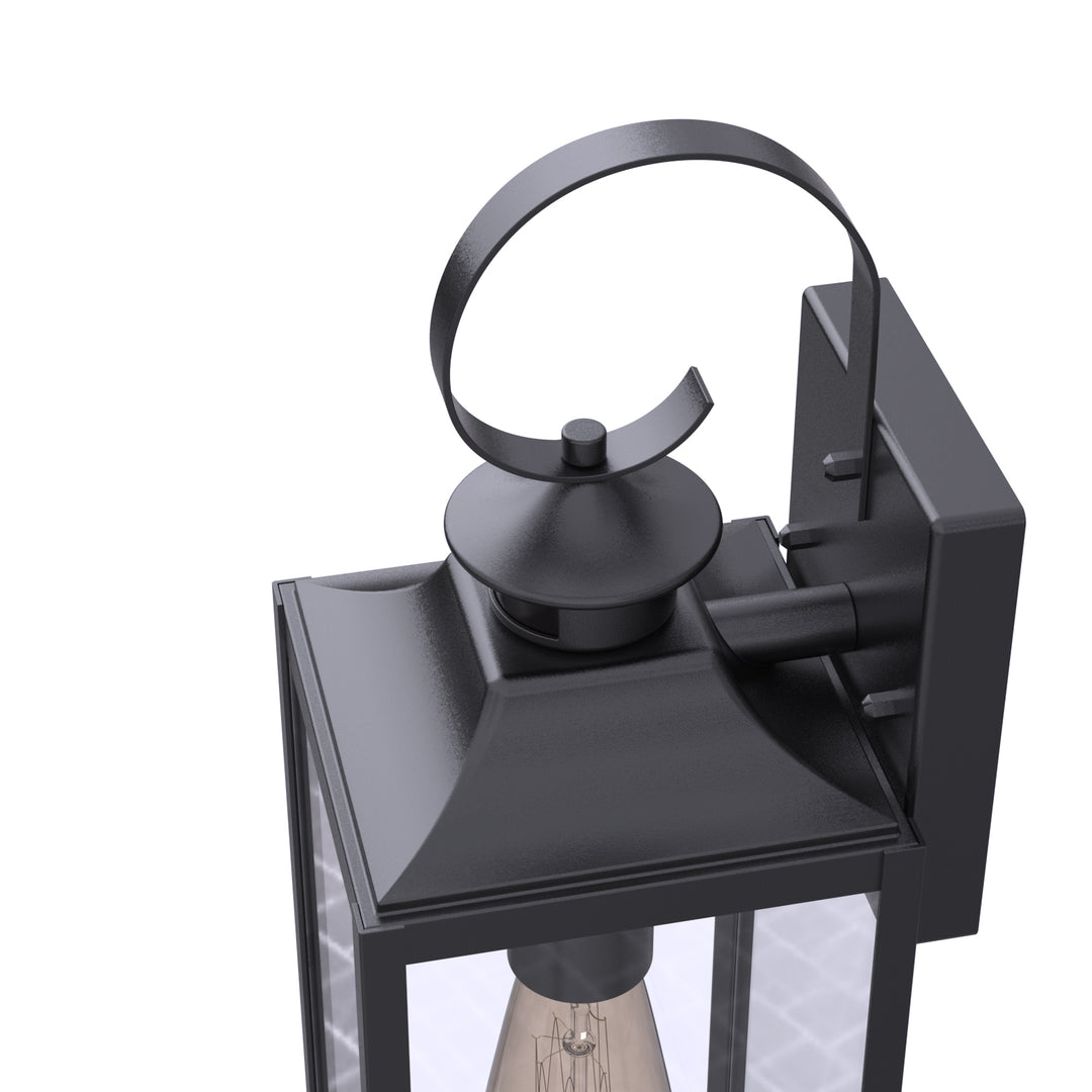 RITZ Motion Sensor Outdoor Exterior Wall Sconce Glass Matt Black E26 IP44 - 7Pandas USA Lighting Store