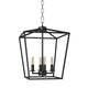 Nepoli 4-Lights Industrial Farmhouse Chandelier Black Metal Cage Hanging Light for Kitchen Island Entryway - 7Pandas USA Lighting Store