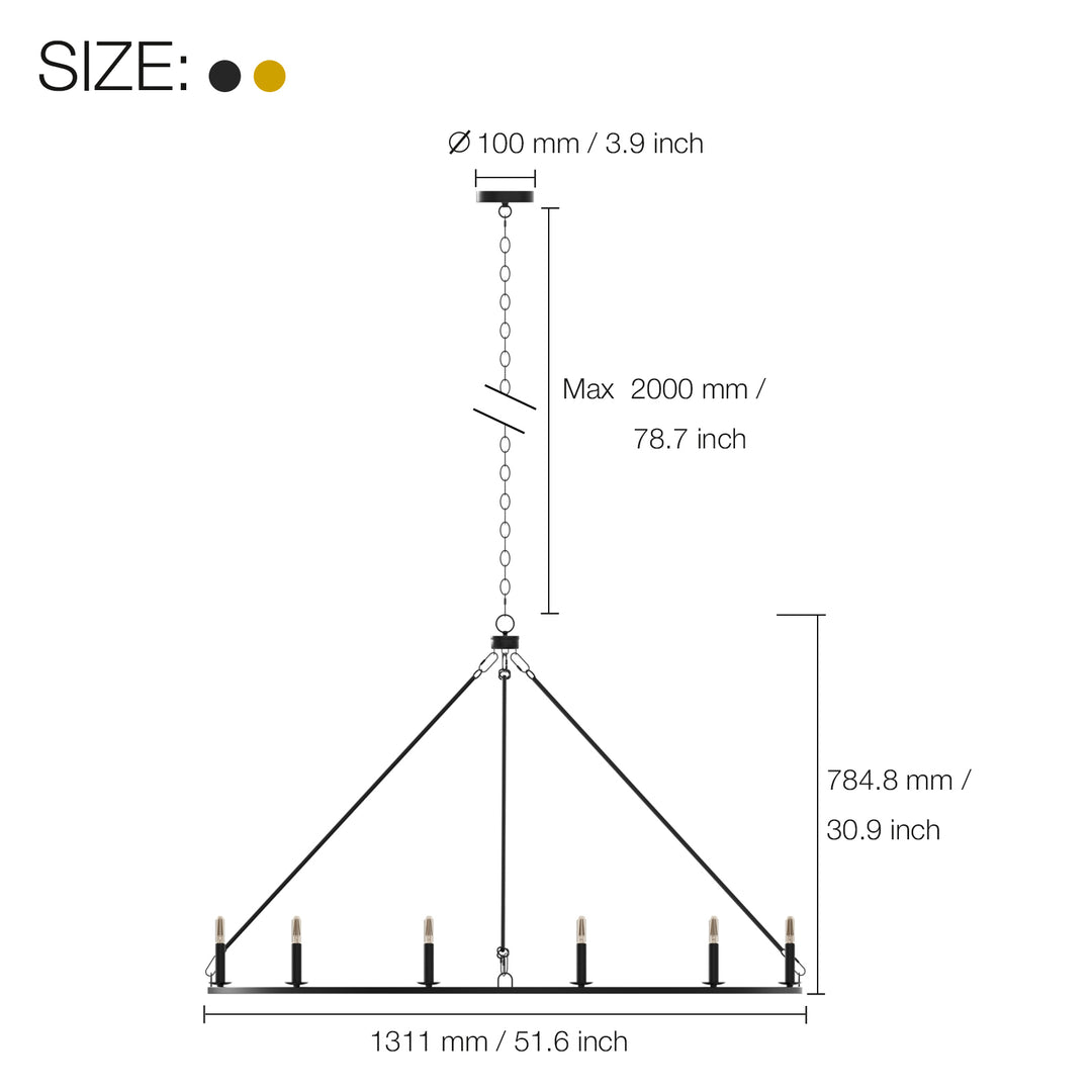 Maria 12-Lights 52" Round Farmhouse Style Chandelier Adjustable Height Hanging Light for Kitchen Island Living Room - 7Pandas USA Lighting Store