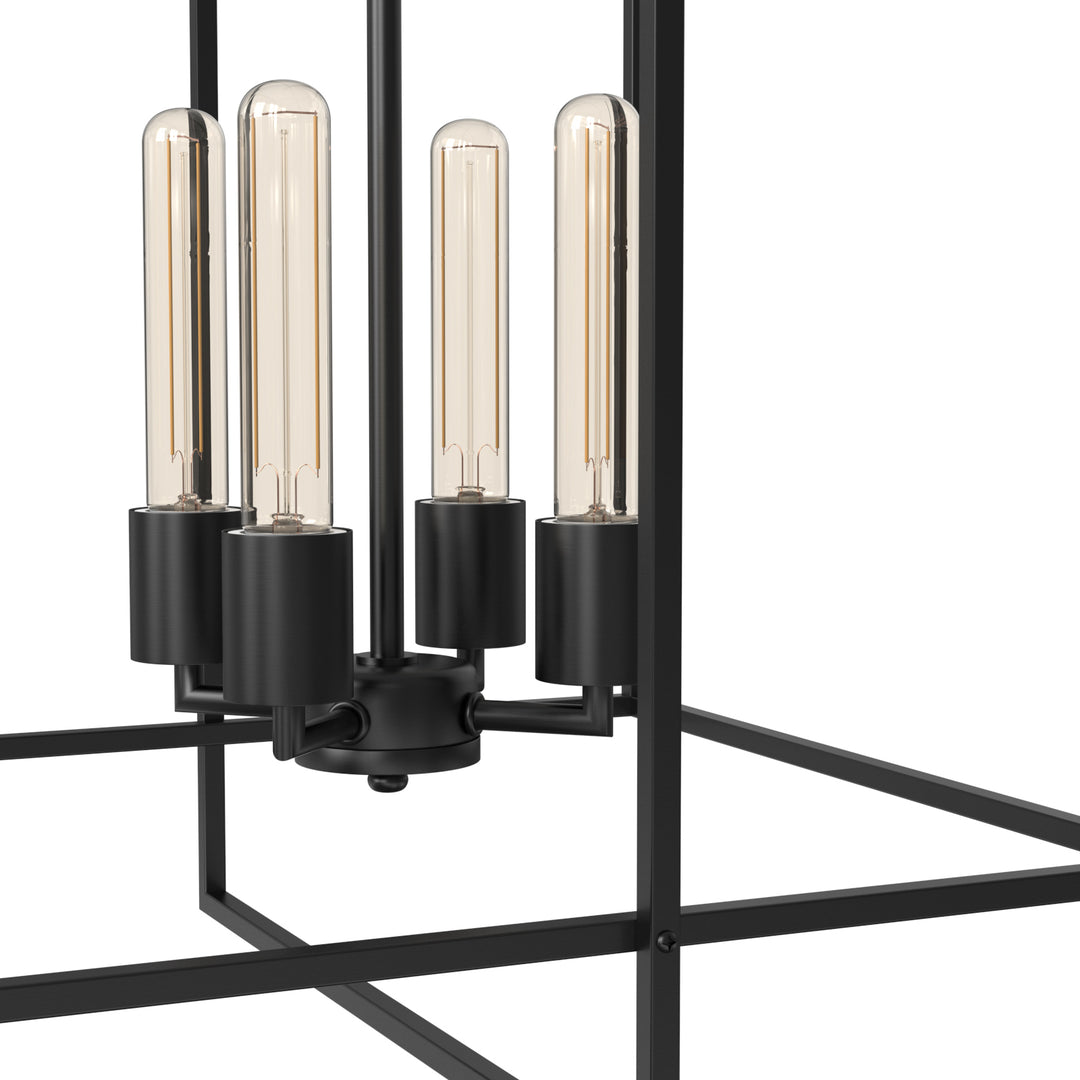 Helios 4-Lights Farmhouse Style Chandelier Metal Cage Adjustable Height Hanging Light for Kitchen Island Entryway - 7Pandas USA Lighting Store