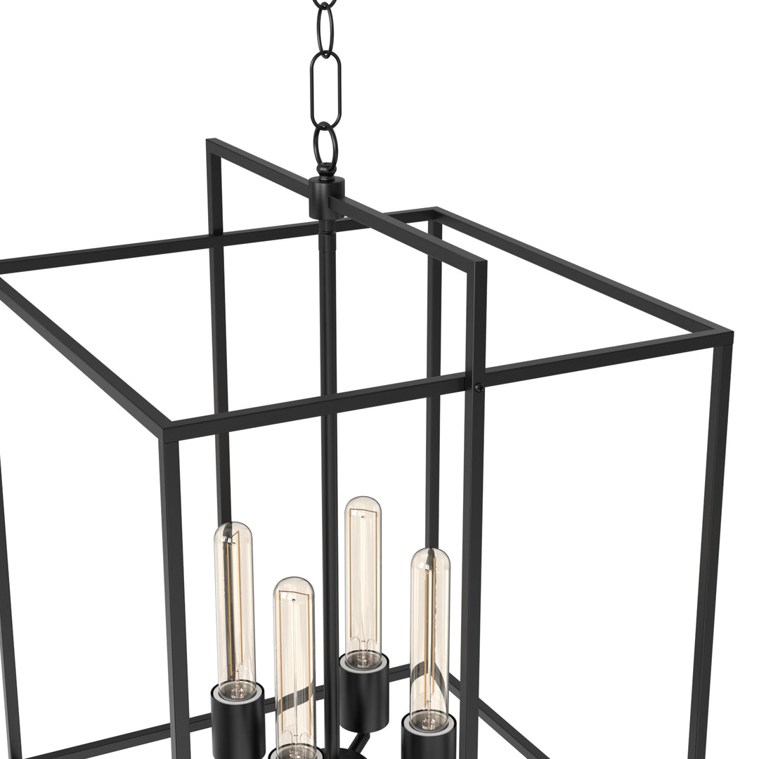 Helios 4-Lights Farmhouse Style Chandelier Metal Cage Adjustable Height Hanging Light for Kitchen Island Entryway - 7Pandas USA Lighting Store