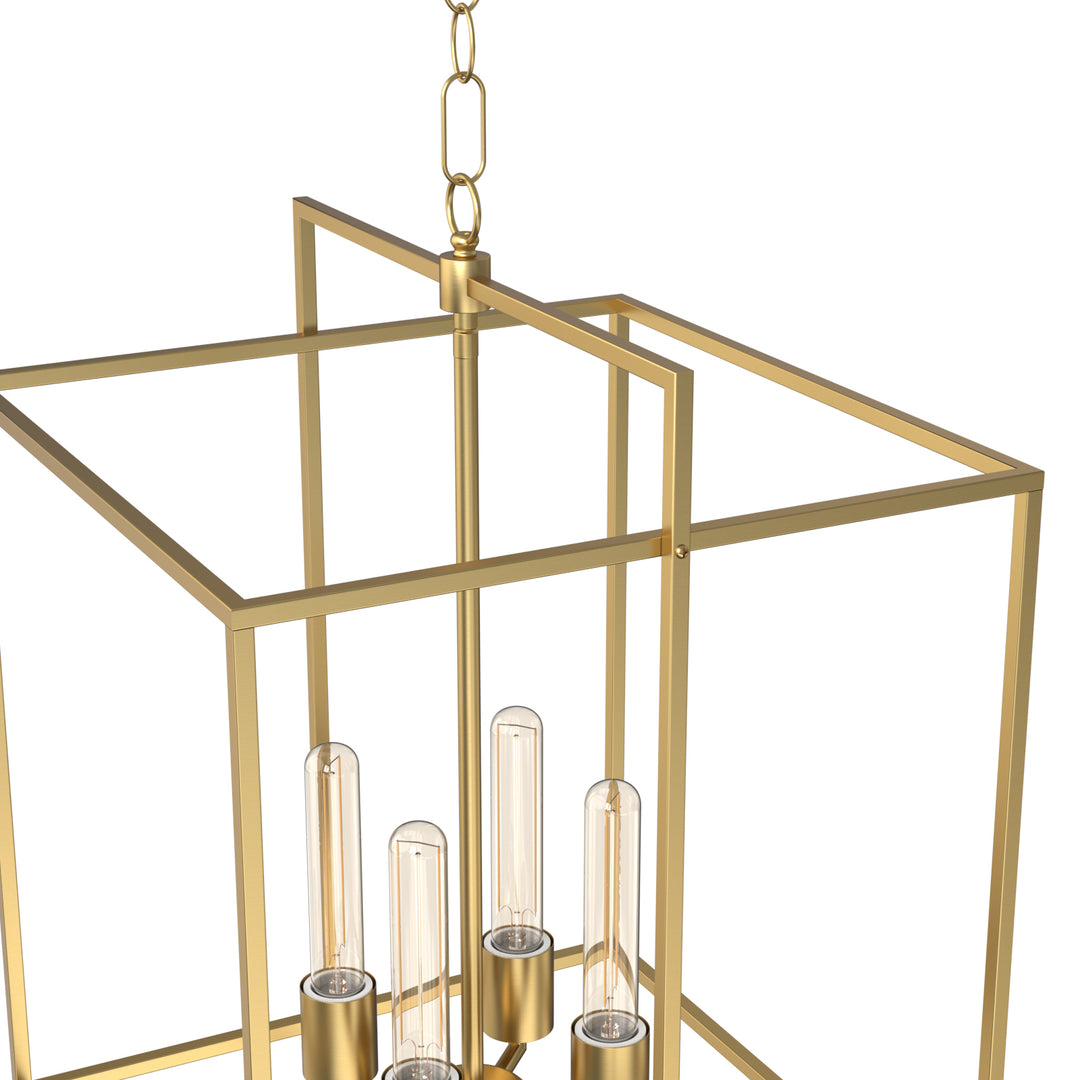 Helios 4-Lights Farmhouse Style Chandelier Metal Cage Adjustable Height Hanging Light for Kitchen Island Entryway - 7Pandas USA Lighting Store