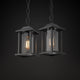 JULIA Modern Outdoor Hanging Lantern Pendant Light Matte Black Aluminum with Striped Glass - 7Pandas USA Lighting Store