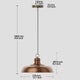 Florence 13.7" Solid Copper Pendant Light Farmhouse Vintage Style - 7Pandas USA Lighting Store