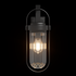 Lotus Carriage Lantern Style Outdoor Wall Light with Ribbed Jelly Jar Glass Matt Black IP44