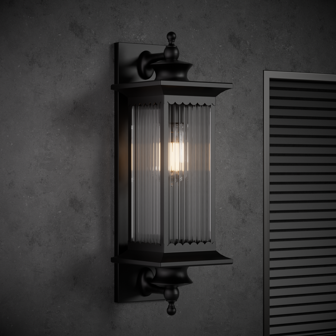 Murcia Medium Traditional Outdoor Exterior Wall Light Matt Black IP44 - 7Pandas USA Lighting Store