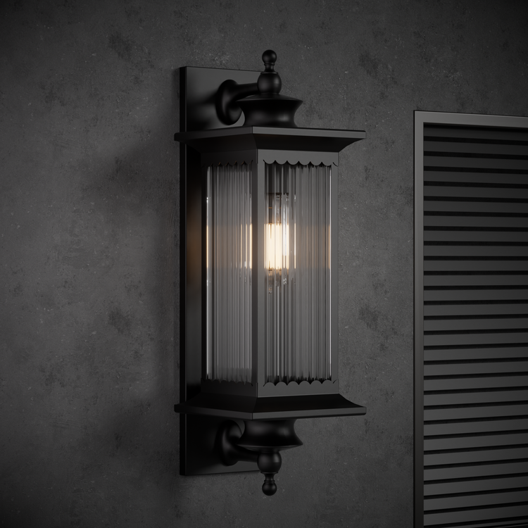 Murcia Medium Traditional Outdoor Exterior Wall Light Matt Black IP44 - 7Pandas USA Lighting Store