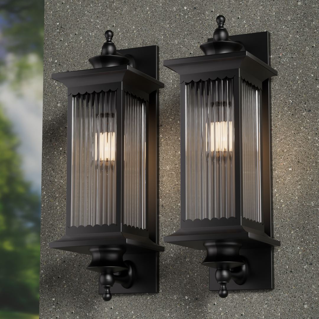 Murcia Medium Traditional Outdoor Exterior Wall Light Matt Black IP44 - 7Pandas USA Lighting Store