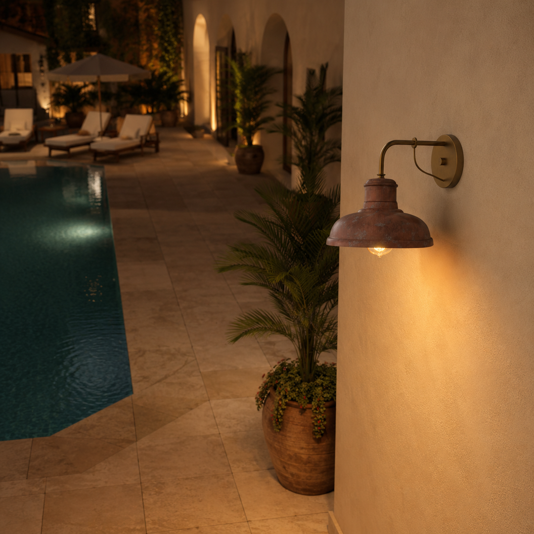 Florence Antique Style Solid Copper Outdoor Wall Light E26 - 7Pandas USA Lighting Store