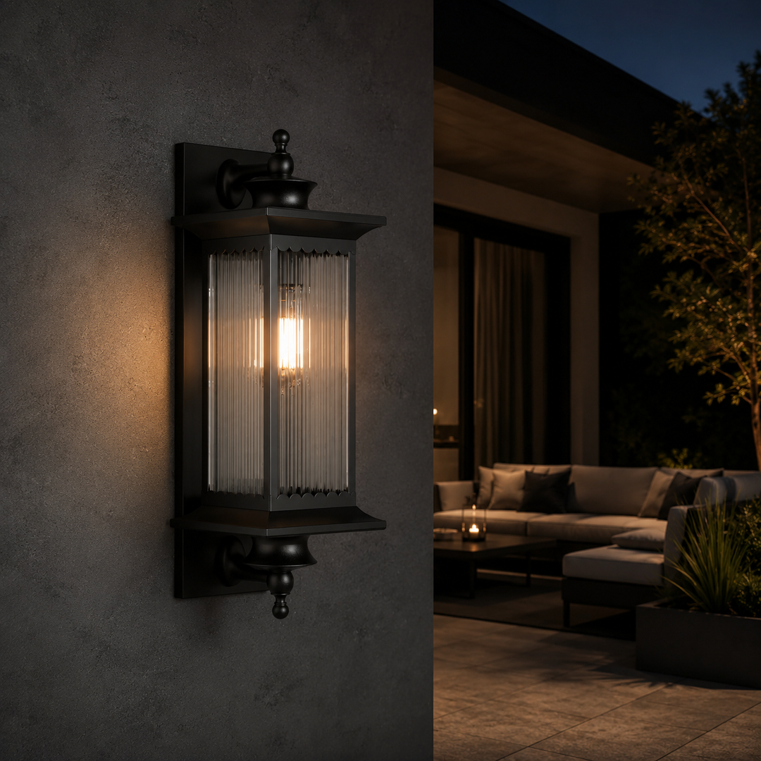Murcia Medium Traditional Outdoor Exterior Wall Light Matt Black IP44 - 7Pandas USA Lighting Store