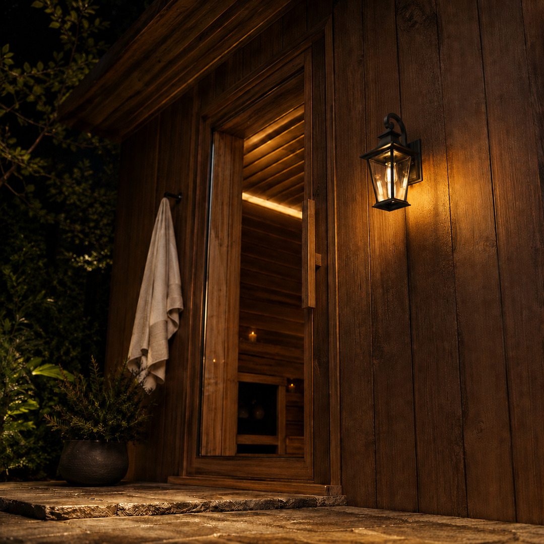 Robinson Provincial Style IP44 Weather Proof Outdoor Wall Light Matt Black E26 - 7Pandas USA Lighting Store