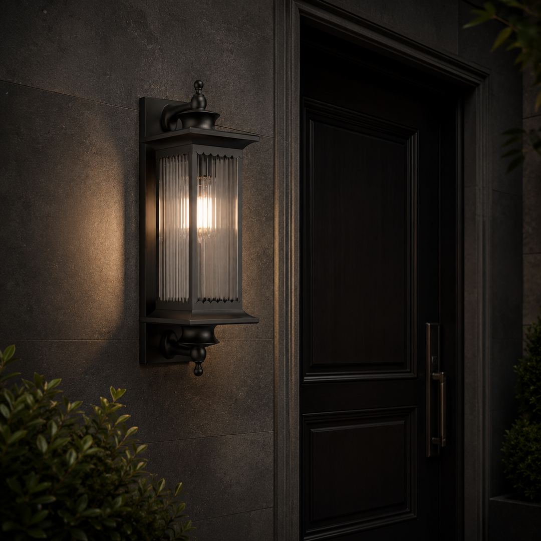 Murcia Medium Traditional Outdoor Exterior Wall Light Matt Black IP44 - 7Pandas USA Lighting Store