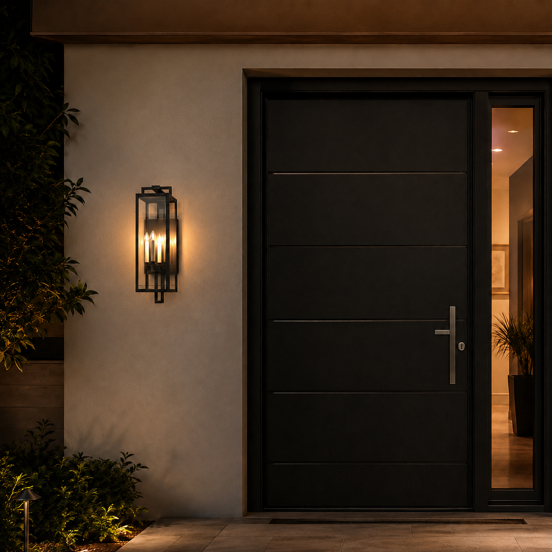 Antonio Upscale Modern IP44 Weather Proof Outdoor Wall Light Matt Black IP44 Medium Large - 7Pandas USA Lighting Store