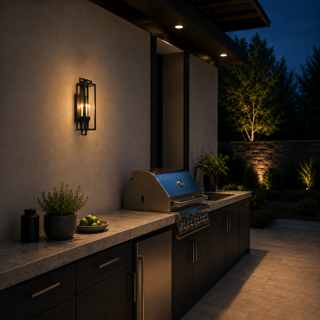 Antonio Upscale Modern IP44 Weather Proof Outdoor Wall Light Matt Black IP44 Medium Large - 7Pandas USA Lighting Store